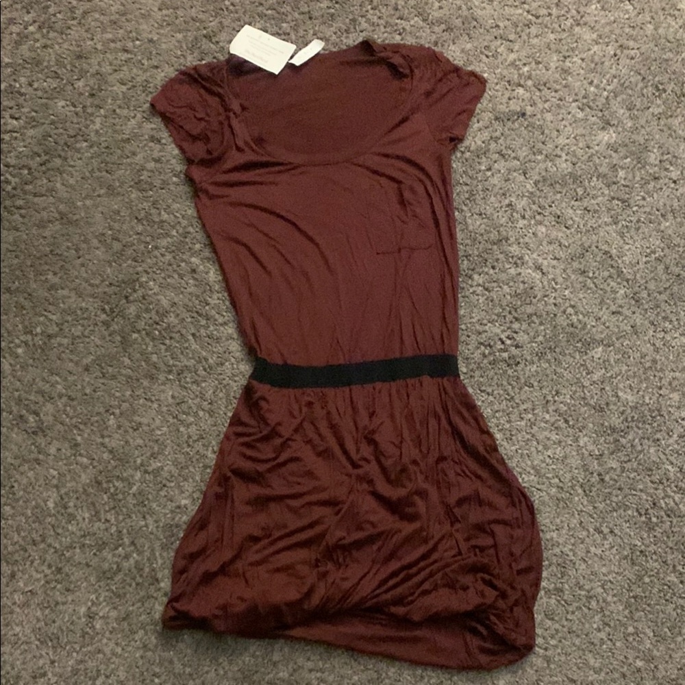 ALC Red Sheath Mini Dress Crew Neck Short Sleeve